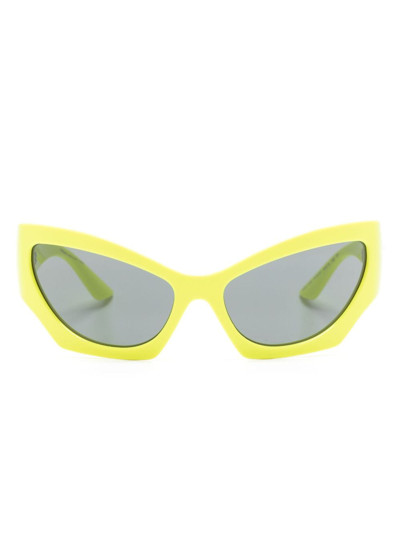 Shop Versace Medusa Cat-eye Sunglasses In Yellow