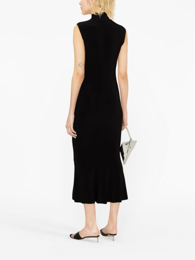 Shop Norma Kamali High-neck Sleeveless Dress In 001 Black