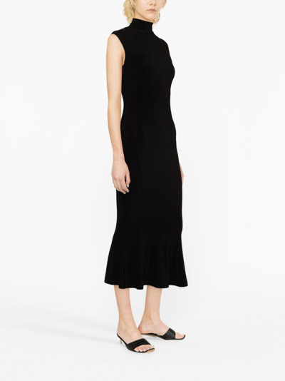 Shop Norma Kamali High-neck Sleeveless Dress In 001 Black
