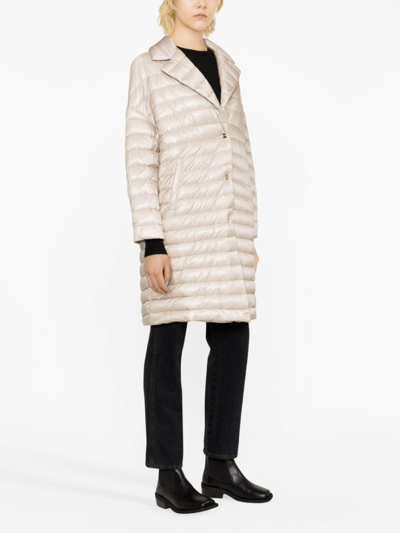 Shop Herno Layered Wool-blend And Quilted Coat In Neutrals