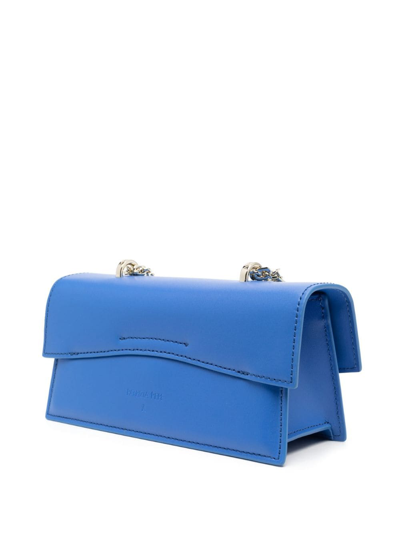 Shop Patrizia Pepe Fly Bamby Leather Shoulder Bag In Blue