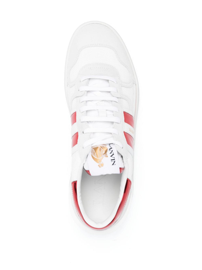 Shop Lanvin Clay Leather Sneakers In White