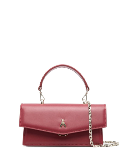 Shop Patrizia Pepe Logo-plaque Leather Tote Bag In Red