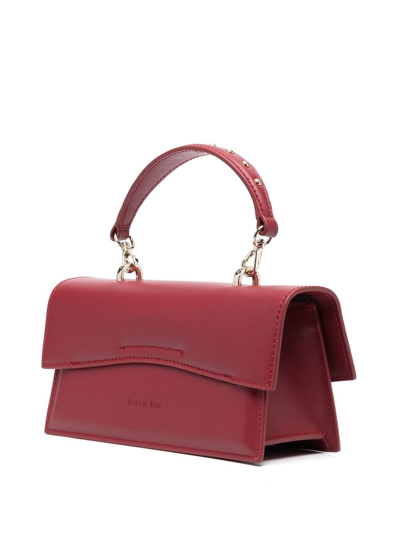 Shop Patrizia Pepe Logo-plaque Leather Tote Bag In Red