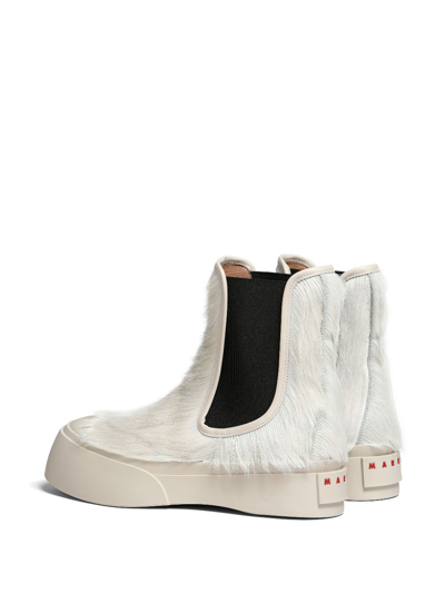 Shop Marni Pablo Calf-hair Chelsea Boots In White