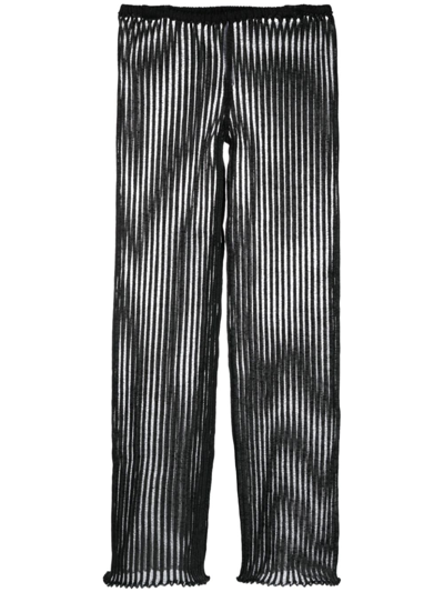 Shop A. Roege Hove Patricia Striped Sheer Loose Trousers In Black