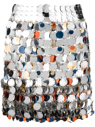 Shop Paco Rabanne Embellished Chainmail Miniskirt In Silver