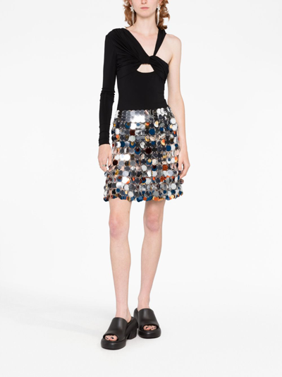 Shop Rabanne Embellished Chainmail Miniskirt In Silver