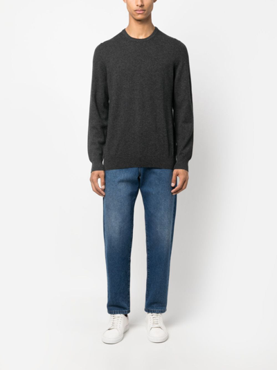 Shop Fedeli Crew-neck Cashmere Jumper In Grey