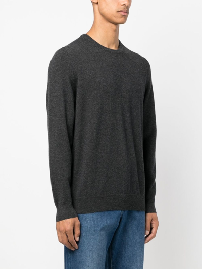 Shop Fedeli Crew-neck Cashmere Jumper In Grey