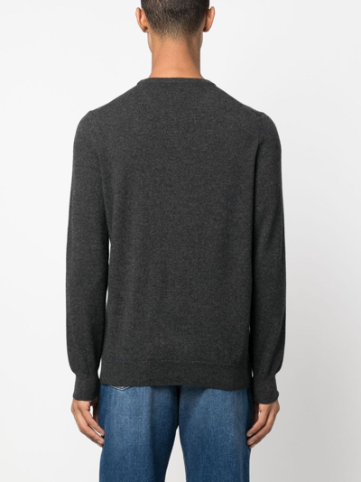 Shop Fedeli Crew-neck Cashmere Jumper In Grey