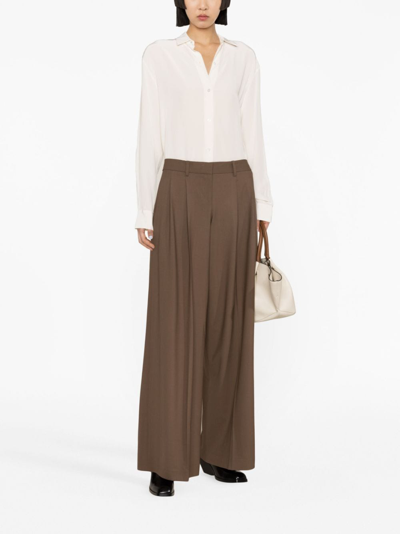 Shop Theory Crepe De Chine Shirt In Neutrals