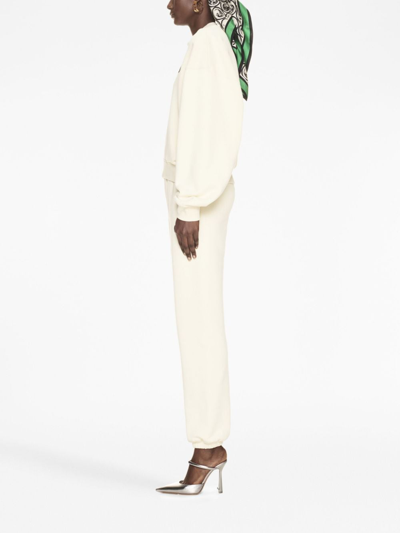 Off-white Flock Crewneck With Logo Detail In White