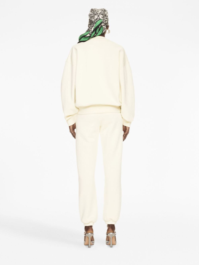 Off-white Flock Crewneck With Logo Detail In White