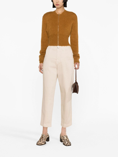 Shop Eleventy Cropped Straight-leg Jeans In Neutrals