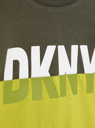 Shop Dkny Colour-block Logo-print Sweatshirt In Green