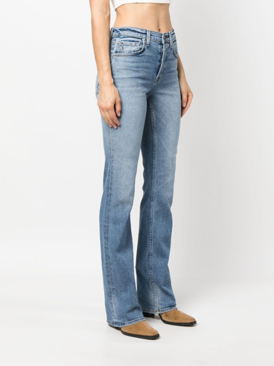 Shop Cotton Citizen Mid-rise Straight-leg Jeans In Blue