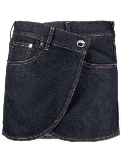Coperni Denim Wrap Miniskirt In Blue