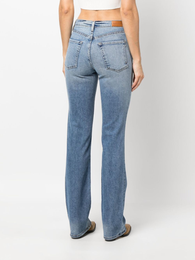Shop Cotton Citizen Mid-rise Straight-leg Jeans In Blue