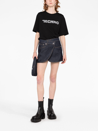 Coperni Denim Wrap Miniskirt In Blue