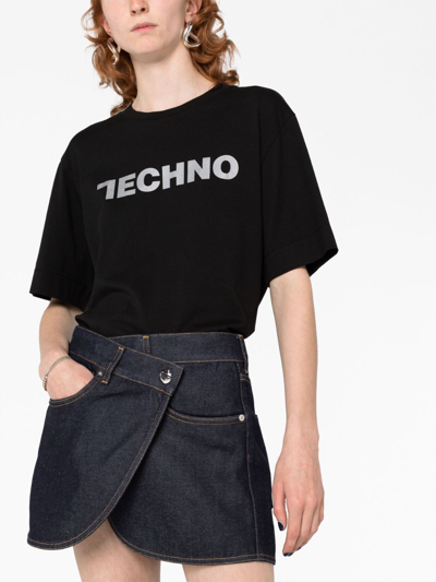 Coperni Denim Wrap Miniskirt In Blue