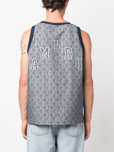 Shop Amiri Graphic-print Tank Top In Blue