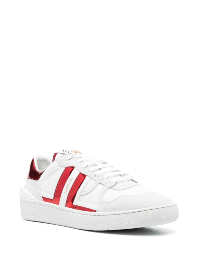 Lanvin Contrasting Mesh Panelled Sneakers In White