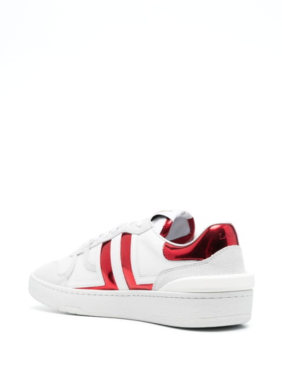 Lanvin Contrasting Mesh Panelled Sneakers In White