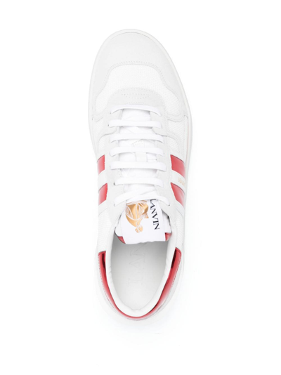 Lanvin Contrasting Mesh Panelled Sneakers In White
