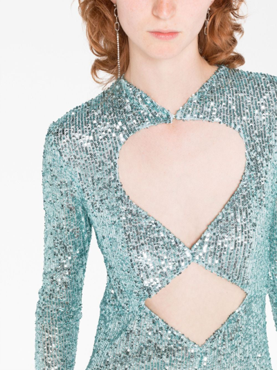 Nervi Sequin-embellished Cut-out Dress In Blue
