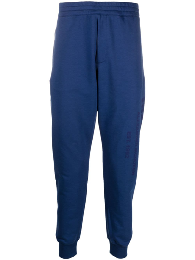 Shop Alexander Mcqueen Logo-print Track Pants In Blue