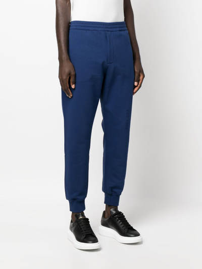 Shop Alexander Mcqueen Logo-print Track Pants In Blue