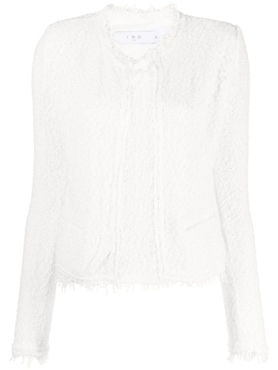 Shop Iro Shavani Fringed Cotton Jacket In White