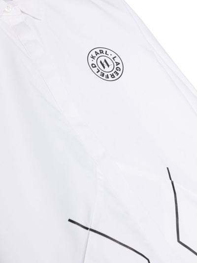 Shop Karl Lagerfeld Logo-print Cotton Shirt Dress In White