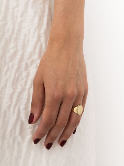 Shop Yvonne Léon 9kt Yellow Gold Chevalier Oval Signet Ring