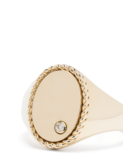 Shop Yvonne Léon 9kt Yellow Gold Chevalier Oval Signet Ring