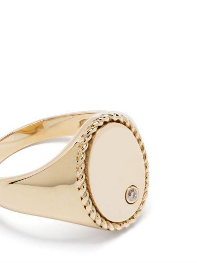 Shop Yvonne Léon 9kt Yellow Gold Chevalier Oval Signet Ring