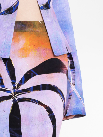 Shop Louisa Ballou Enigma Abstract-print Skirt In Orange