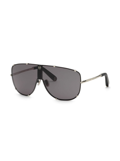 Philipp Plein Stud-embellished Pilot-frame Sunglasses In Black