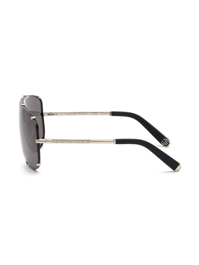 Philipp Plein Stud-embellished Pilot-frame Sunglasses In Black