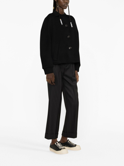 Shop Marni Virgin Wool-cashmere Cropped Jacket In Black