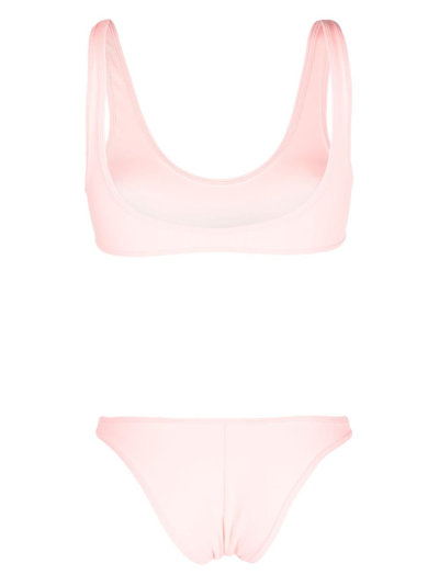 Reina Olga Pilou Scrunch Bikini Set In Pink