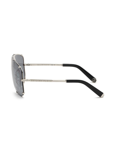 Shop Philipp Plein Stud Pilot-frame Sunglasses In Black