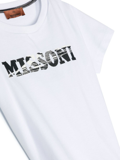 Shop Missoni Logo-print Cotton T-shirt In White