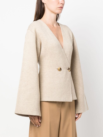 Shop By Malene Birger Tinley Double-breasted Cardigan In Neutrals