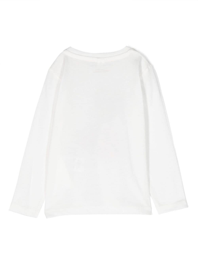 Shop Stella Mccartney Heart-print Long-sleeve T-shirt In White