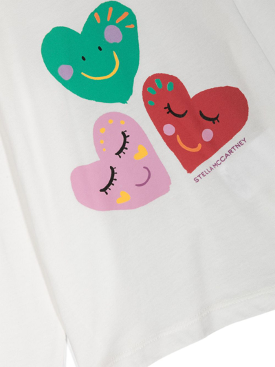 Shop Stella Mccartney Heart-print Long-sleeve T-shirt In White