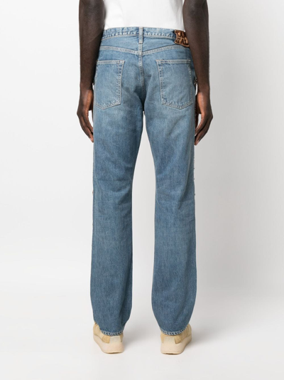 Kapital Stud-embellished Straight-leg Jeans In Blue