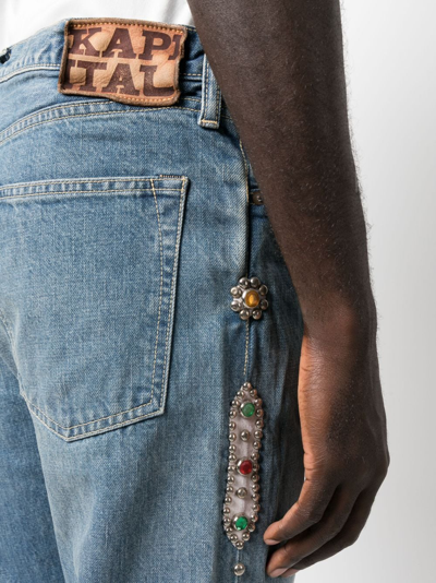 Kapital Stud-embellished Straight-leg Jeans In Blue
