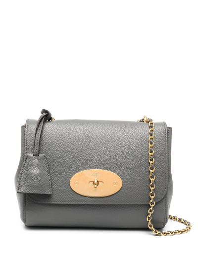 Shop Mulberry Small Lily Leather Shoulder Bag In Grey